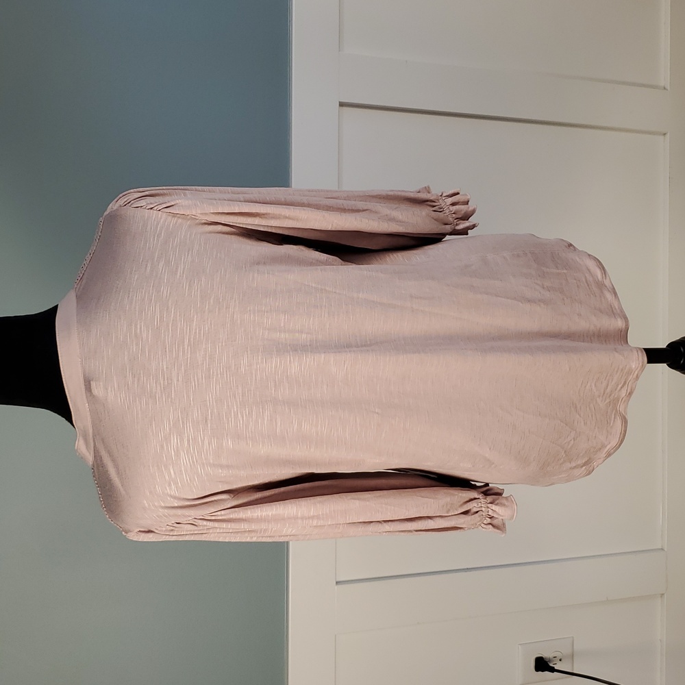 Democracy Embroidered Rayon Button Front Top S Blush Pink - Picture 5 of 12